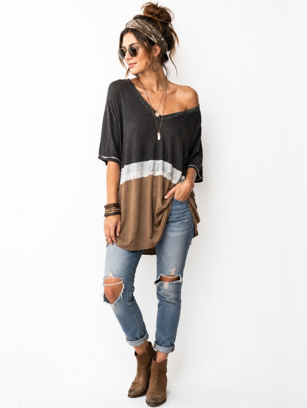 53. Free People oversized hipster tee